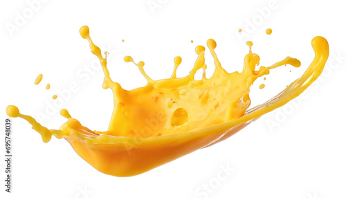 Melted cheese splash cut out