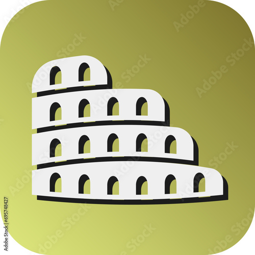 Colosseum Vector Glyph Gradient Background Icon Design