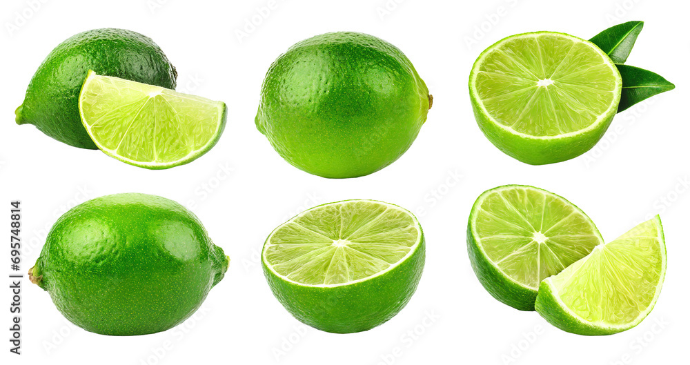 delicious limes - isolated on transparent background