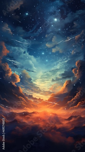 Night sky vertical background