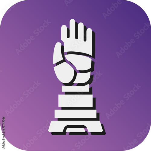 Space Gloves Vector Glyph Gradient Background Icon Design