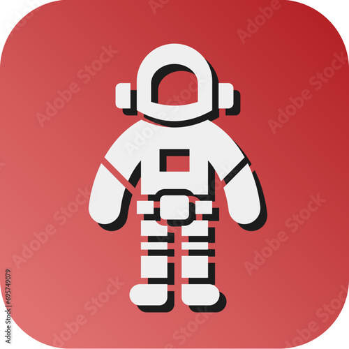 Astronaut Spacesuit Vector Glyph Gradient Background Icon Design