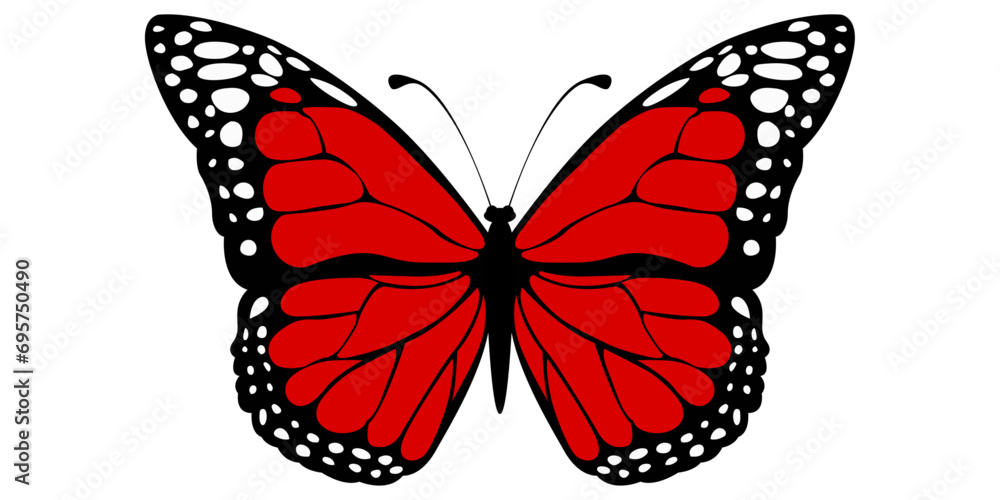 custom made wallpaper toronto digitalBeautiful realistic butterfly with red wings. Butterfly vector illustration isolated from background.