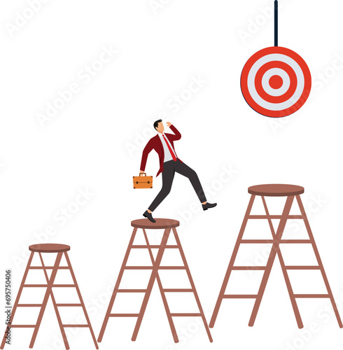Businessman Next Target, Conquering Adversity, Courage, Creativity, Direction, Discovery