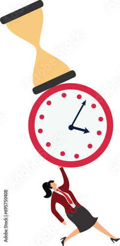 Deadline Businesswoman, Businesswoman under the big clock