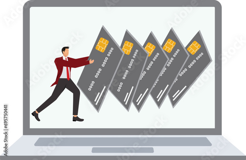 Businessman Debt Start domino effect