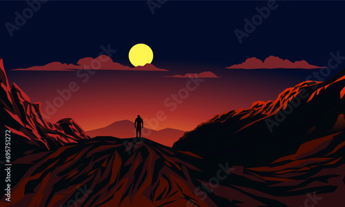 landscape with moon