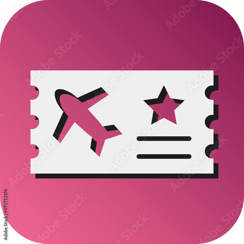 Airline Ticket Vector Glyph Gradient Background Icon Design