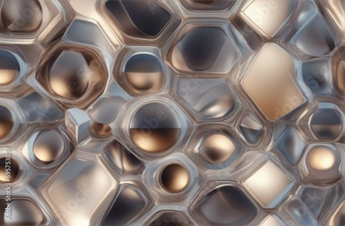 crystal modern futuristic abstract background with curved shapes  lines  circles and 3d effect from AI Generative