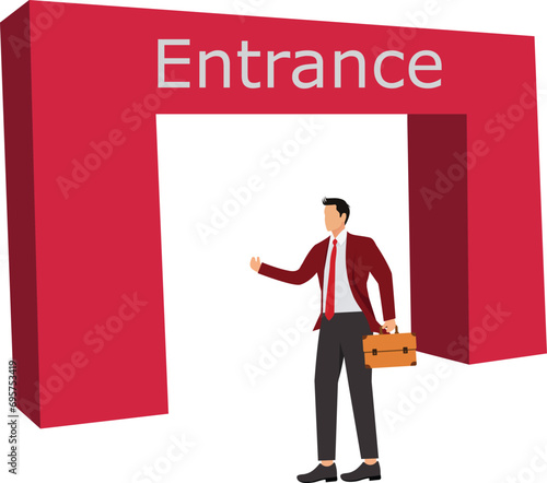 Entrance, Exclusion,Door,Closing,Closed,Accessibility, Businessman