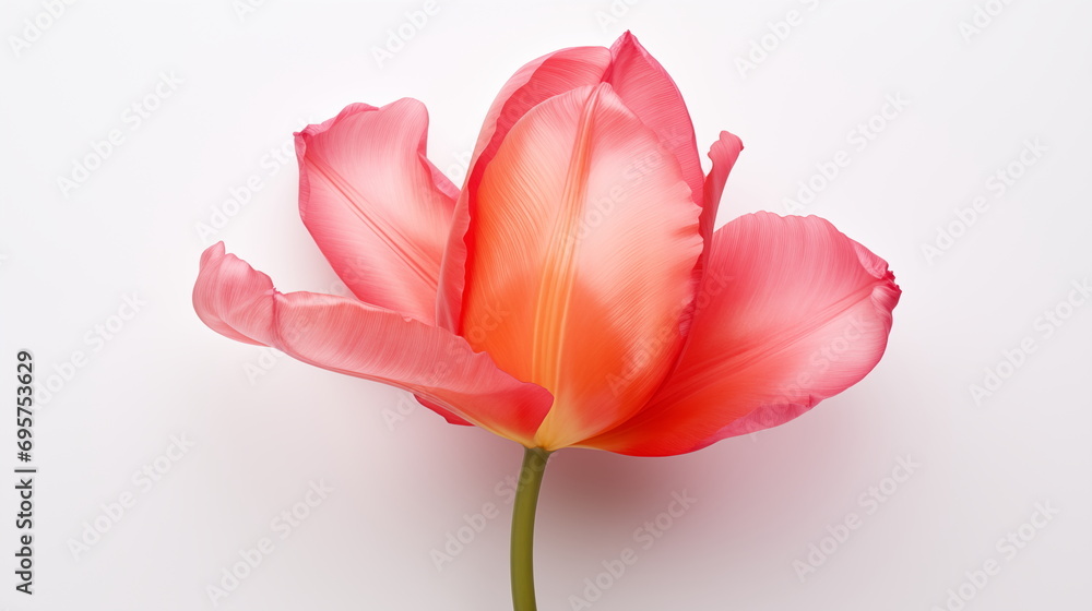 Pink tulip isolated on white. Generative AI. Pink tulip isolated on white. Generative AI.