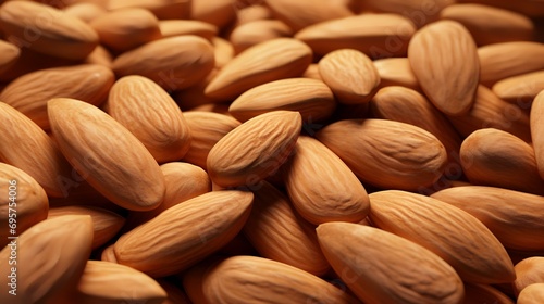 Close-up of a lot of almonds in the form of a background