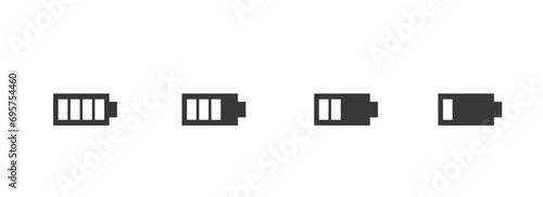 Battery icon set. battery charge level. battery Charging icon 