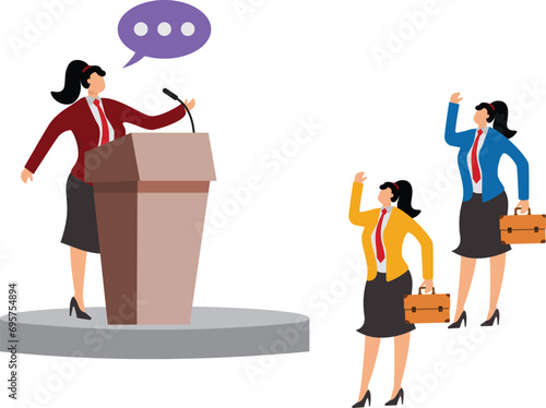 Businesswoman Presentation, Public Speaker, Presentation Speech, Speech,