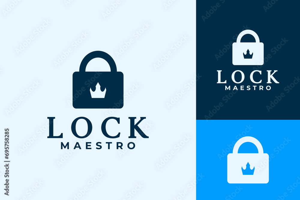 Lock Unlock Padlock King Maestro Security Logo Design Lock Unlock Padlock King Maestro Security Logo Design
