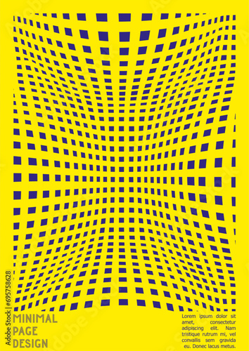 Geometrical Poster Design with Optical Illusion Effect.  Modern Psychedelic Cover Page Collection. Colourful Wave Lines Background. Fluid Stripes Art. Swiss Design. Vector Illustration for Brochure.