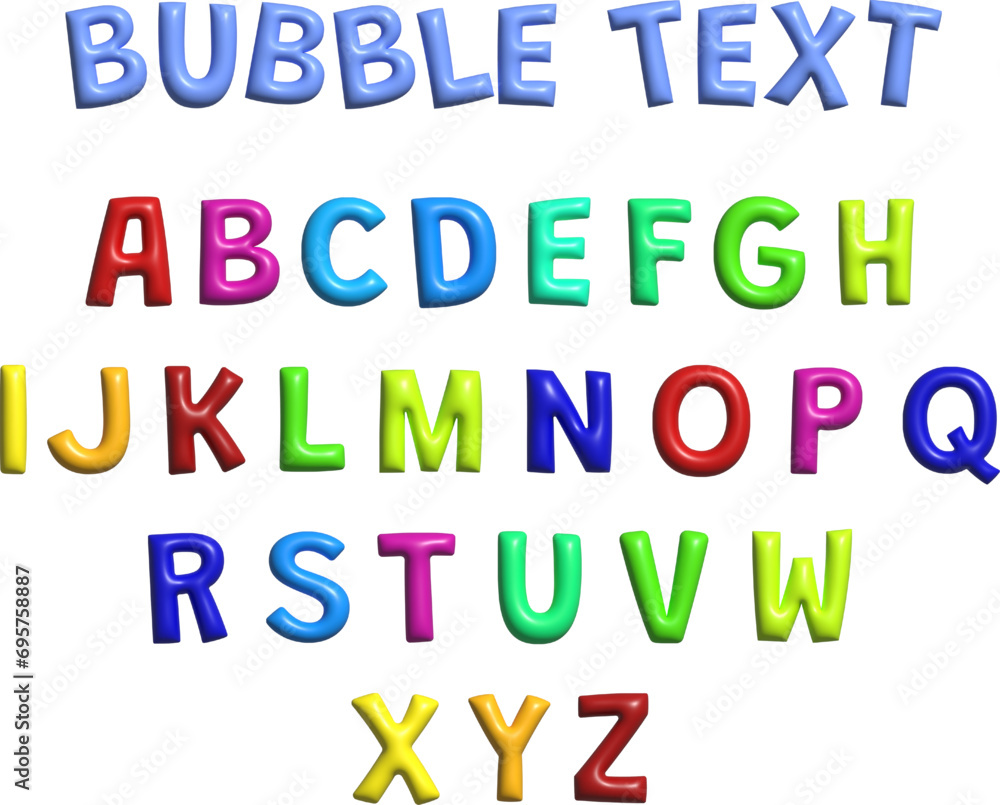 Bubble alphabets abc font vector design