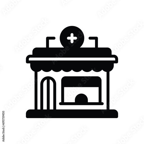 Black solid icon for pharmacy 
