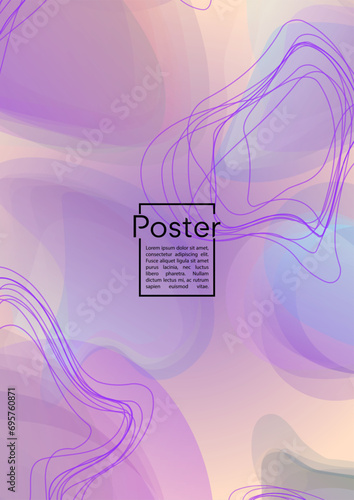 Futuristic Geometric Cover Design with Gradient and Abstract Lines, Figures for your Business. Template Fluid Rainbow Poster Design, Gradient Flow Effect for Electronic Festival.