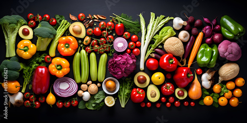 Flatlay of various vegetables and fruits © May Thawtar