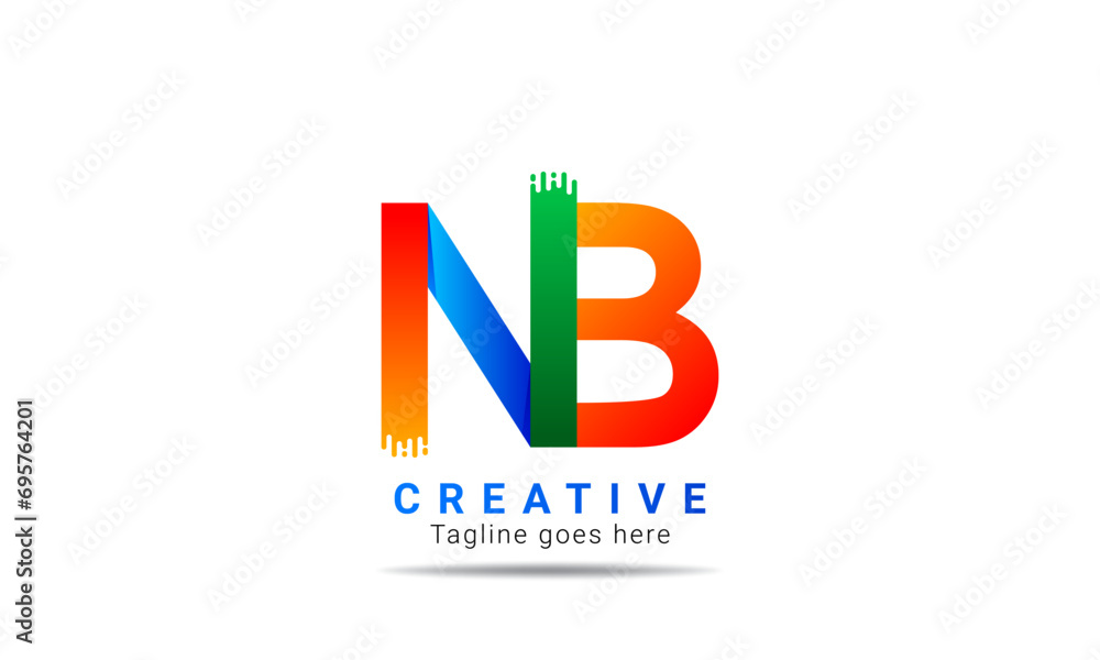 Creative NB initial colorful logo design and template. Professional NB letter logo design brand identity Creative NB initial colorful logo design and template. Professional NB letter logo design brand identity