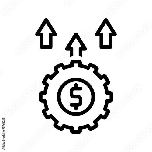 Black line icon for Cost effective