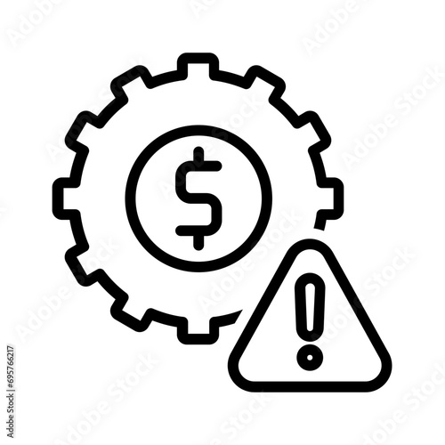 Black line icon for Cost risk
