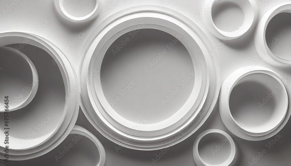 Abstract 3D Elegance: White Circular Neomorphism