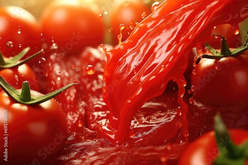 A close up view of a bunch of red tomatoes. Perfect for food and cooking related projects © Fotograf