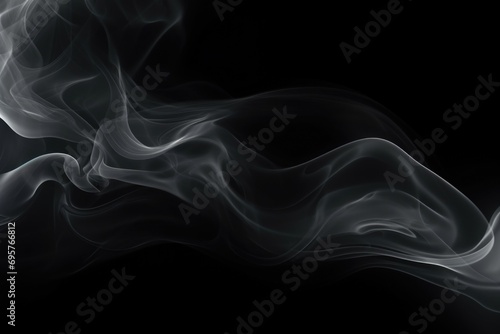 Close up view of smoke on a black background. Perfect for creating a mysterious or dramatic atmosphere in design projects