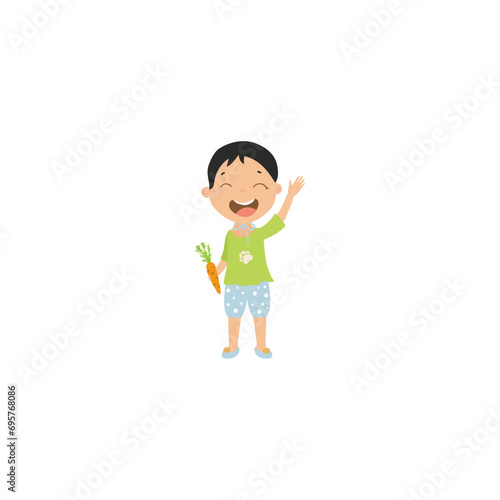 set of little boy playing vector poses children
