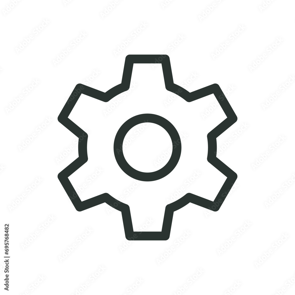 CRM settings isolated icon, gear vector icon with editable stroke CRM settings isolated icon, gear vector icon with editable stroke
