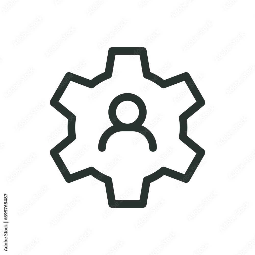 Account settings isolated icon, profile options vector icon with editable stroke Account settings isolated icon, profile options vector icon with editable stroke