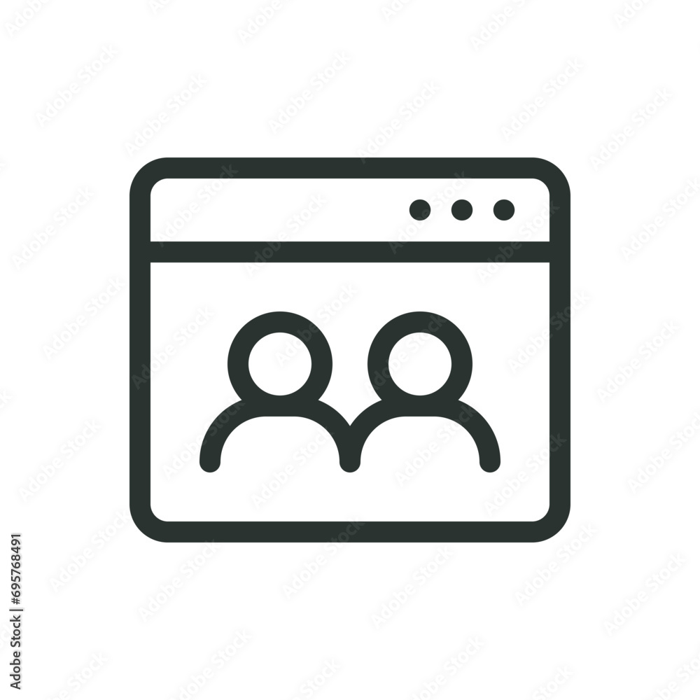 User base isolated icon, members database vector icon with editable stroke User base isolated icon, members database vector icon with editable stroke