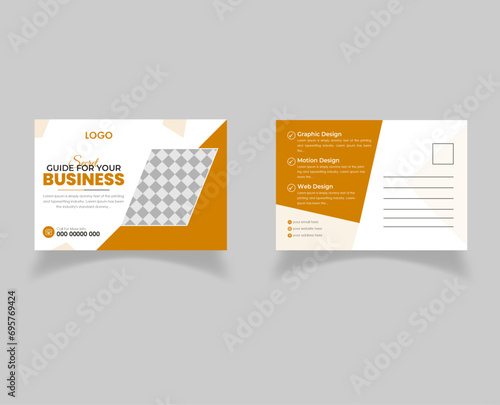 Modern and clean corporate business postcard design template for business agency and company  (ID: 695769424)