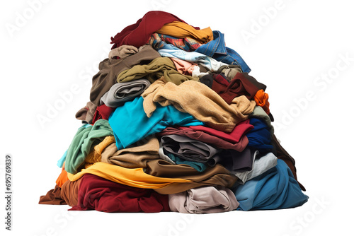 Massive Heap of Clothes On Transparent Background