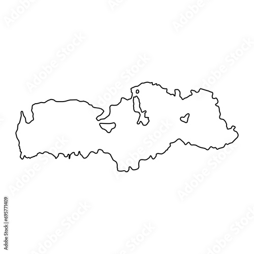 Batken region map  administrative division of Kyrgyzstan. Vector illustration.
