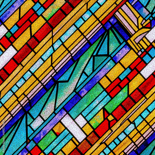 Ethereal Elegance - Seamless Stained Glass Texture (2048x2048) Nº14 photo
