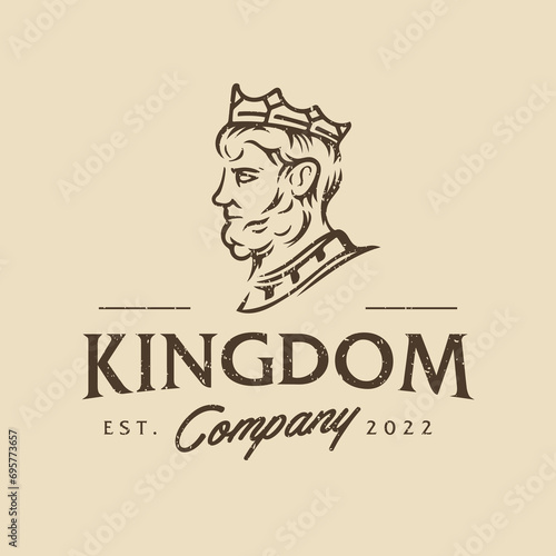 Greek emperor logo. man god head icon logo design Illustration vector in trendy minimal and simple line style. Ancient Greek Figure Face Head Statue Sculpture.