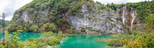 landscape with cascades in the Plitvice Lakes National Park (Nacionalni park Plitvička jezera) in the state of Gospić in Croatia
 photo