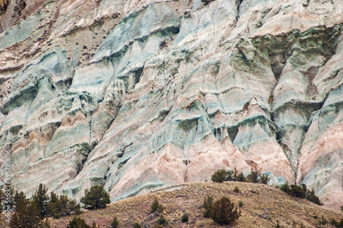 Colorful Rock formation in Painted Hills Unit of John Day Fossil Beds National Monument, north-central Oregon, U.S. photo