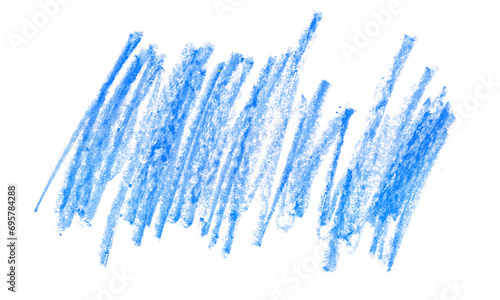 Photo grunge hand draw, scribble hatching, blue wax pastel, crayon isolated on white, clipping path photo