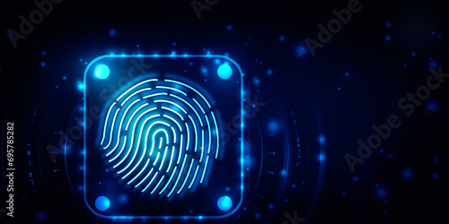 Fingerprint Scanning Technology Concept 2d Illustration 