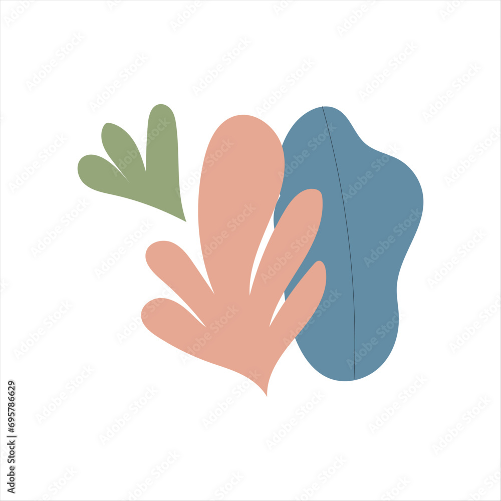 Fototapeta premium abstract organic shape flower nature pastel colors modern