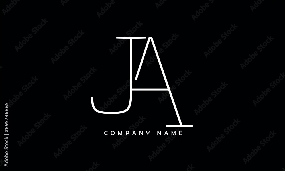 JA, AJ, J, A Abstract Letters Logo Monogram JA, AJ, J, A Abstract Letters Logo Monogram