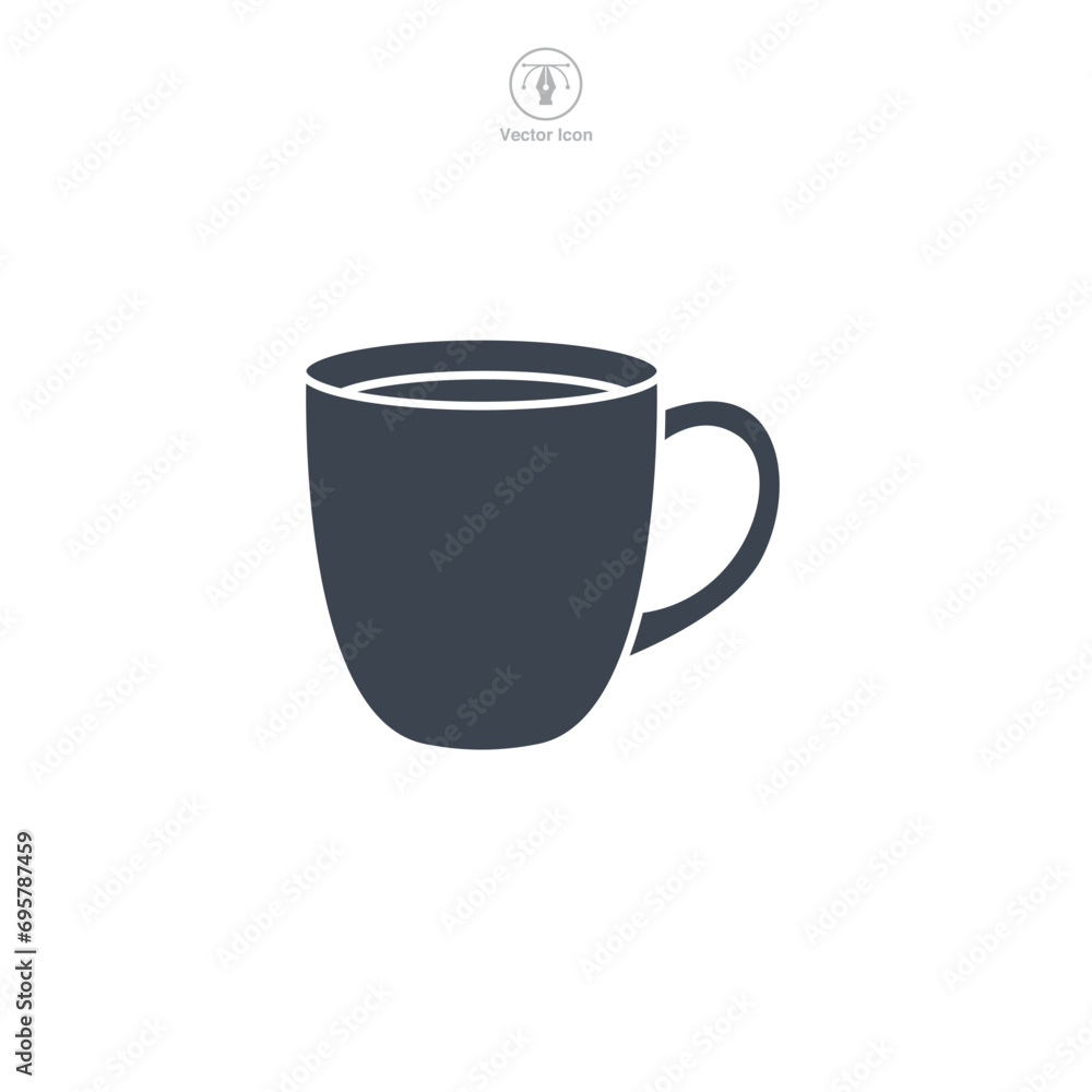 Mug Icon symbol vector illustration isolated on white background Mug Icon symbol vector illustration isolated on white background