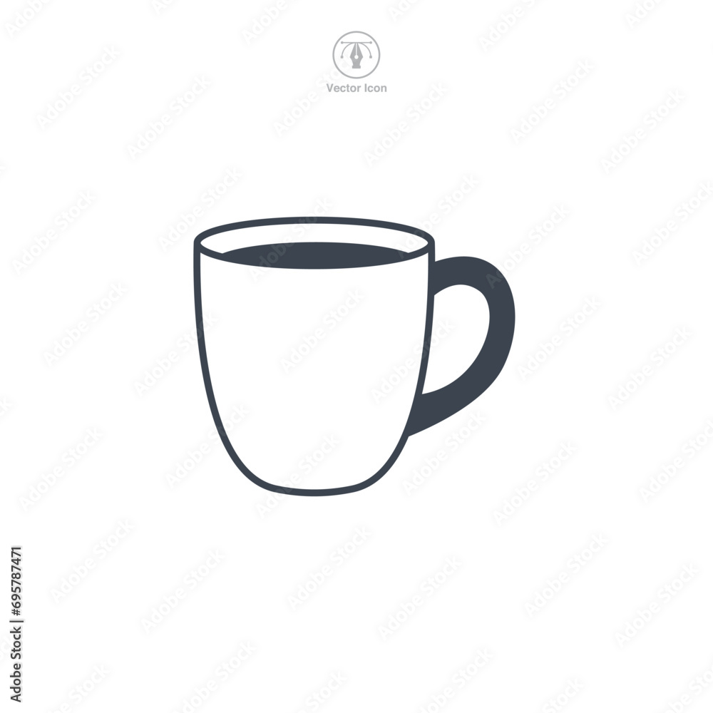 Mug Icon symbol vector illustration isolated on white background Mug Icon symbol vector illustration isolated on white background