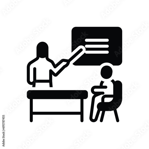Black solid icon for mentor 