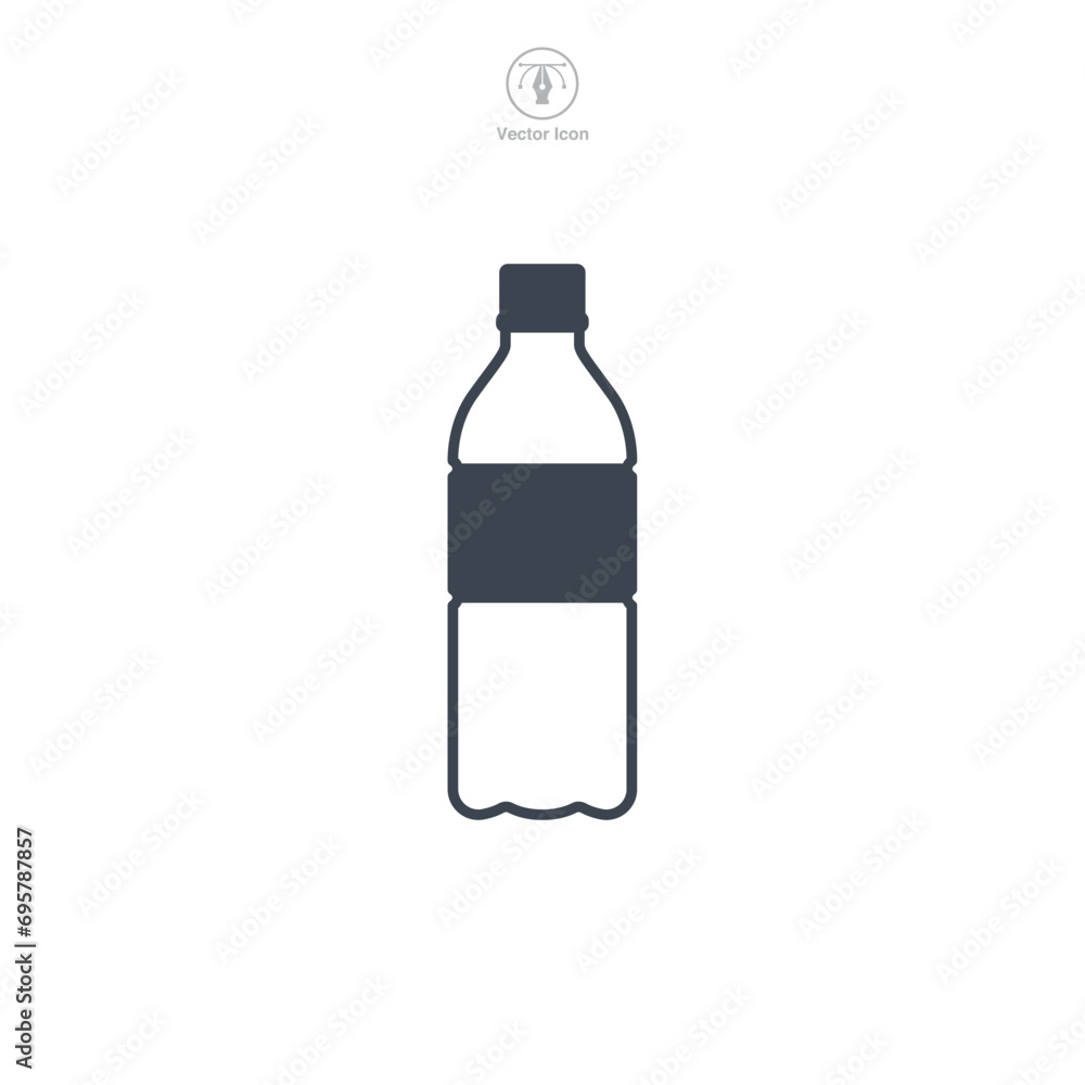 Bottle of water Icon symbol vector illustration isolated on white background Bottle of water Icon symbol vector illustration isolated on white background