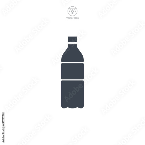 Bottle of water Icon symbol vector illustration isolated on white background